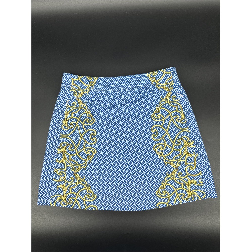 J. Mclaughlin Skort Skirt Size Small Blue Cloud Geo Golf Travel Catalina Cloth